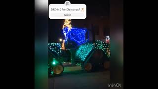 Johndeere 9RX 640 in christmas lights#viralshort #farm#agriculture  #johndeeretractor #christmas