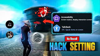 TalkBack And Swetch access ⚙️| 0% Recoil | 98% Headshot 😱 | Free Fire Headshot Setting ✅