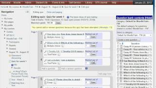 MT213 - Changing Quiz Grade Point Settings in Moodle V2