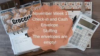 NOVEMBER WEEK 1 BUDGET CHECK-IN AND CASH STUFFING