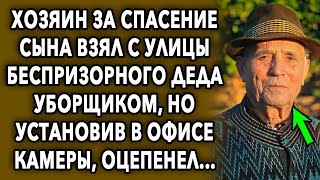 Он взял с улицы беспризорного деда уборщиком, но установив в офисе камеры, оцепенел