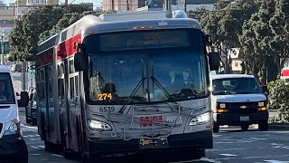 San Francisco MUNI 2015 New Flyer Xcelsior XDE60 6539 on route 38 Geary