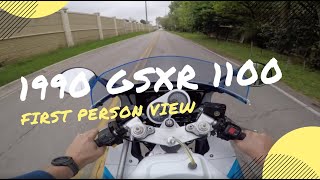 1990 GSXR 1100 first person