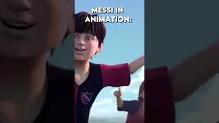 Messi In Animation VS Ronaldo In Real Life #foronaldofans #shorts #football