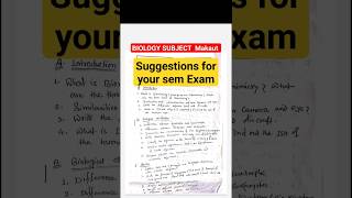 Makaut semester exam suggestions for biology subject #makaut #makaut_exam #shorts