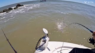 March Madness!!! Insane Fishing @Freeport Surfside Jetty. (Part-1)