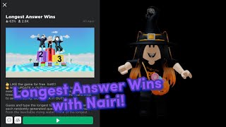 Playing Longest Answer Wins with my friend, Nairi!