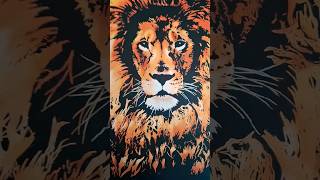 Cool scratch art lion!🤩🦁 #shorts #art #scratch #lion #animals #drawing #creative #messy