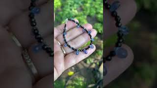 Blue Kyanite and Black Spinel bracelet