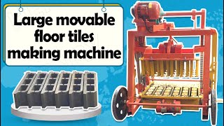 Mobile movable egg layer QMY4-45 block molding machine produces roof tiles without pallets