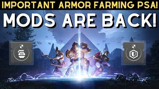 MOST IMPORTANT High Stat Armor Farming Mods are back - Use these NOW!