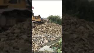 The Ultimate Lake Filling Up Bulldozer And Wheel Loader Pushing Rock Into Water  2022 #Shorts 9