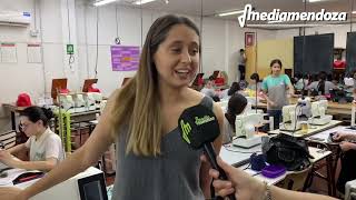 Docentes y alumnas de la Ebyma realizan el diseño y bordado de las bandas vendimiales