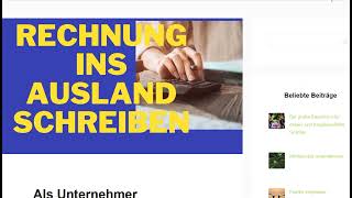 Wie Rechnungen ins Ausland schreiben?