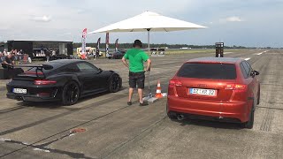 PORSCHE 911 GT3 RS vs AUDI S3 BOOSTED - DRAG RACE