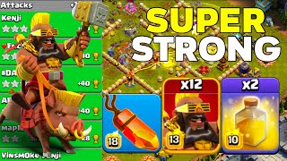 Unstoppable! TH16 Sui Hero Super Hog Rider Crushing Legend League Attacks!