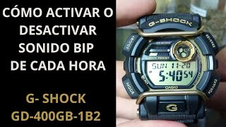 Cómo activar o desactivar la señal horaria (sonido bip de cada hora) en el reloj GD-400GB Español