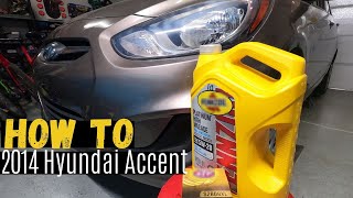 HOW TO CHANGE OIL IN 2014 HYUNDAI ACCENT| Full Synthetic Engine oil Maintenance Interval