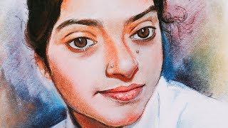 How to Draw a portrait for Beginners from Sketch||Pastel Colour Portrait||