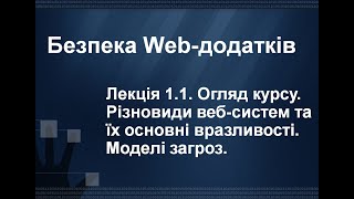 Лекція 1.1. Огляд курсу. Основні вразливості. | Безпека Web-додатків