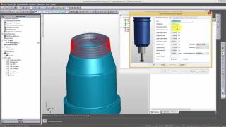 FeatureCam 2017 - обработка наружной резьбы фрезой