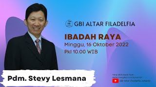 Ibadah Online GBI Altar Filadelfia Jakarta | Minggu, 16 Oktober 2022