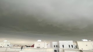 تشكل السحابة الخضراء وتبعها نشاط رعدي قوي وامطار غزيرة على ابوظبي -اللهم صيبا نافعا  Abu Dhabi storm