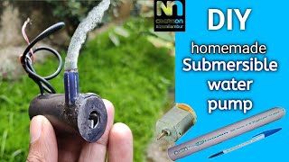 How to make mini submersible water pump | വെറും10രൂപക്ക് വെള്ളത്തിൽ ഇടുന്ന വാട്ടർപമ്പ്‌ നിർമിക്കാം