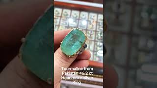 tourmaline from Pakistan 46.2 Ct Headmake silver Ring|Real Stones| #tourmaline #realstone #gilgit