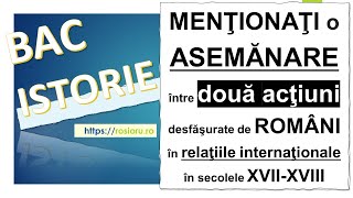 Bac Istorie: Participarea românilor la relaţii internaţionale în sec. XVII-XVIII