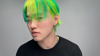 여러가지 컬러로 포인트를 준 네온 염색 l 백금발에서 화려한 컬러 염색으로 l men's hair l SOONSIKI