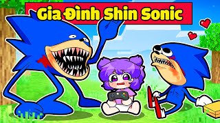 NABEE EM BÉ BẤT NGỜ ĐƯỢC GIA ĐÌNH SHIN SONIC ĐÁNG SỢ NHẬN NUÔI TRONG MINECRAFT*NABEE SHIN SONIC 👶😈😨