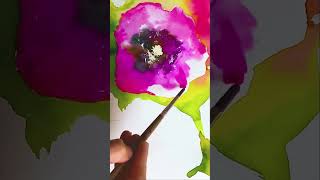 Summer Flowers Watercolor Painting Tutorial  #shortvideo