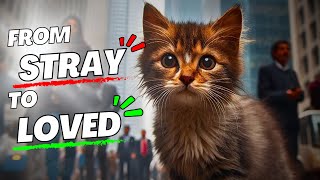 From Stray to Loved: Luna's Heartwarming Journey😺❤️🔥#cat #cute #ai #catlover #catvideos #cutecat