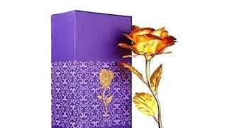 Golden Rose Gold Foil Valentine's Day Gift 24k Golden Rose with Gift Box