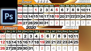Desain Kalender horisontal di photoshop