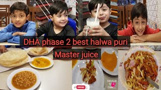 Best breakfast in karachi | Best halwa puri master juice dha phase 2 | #halwapuri #masterjuice #best