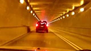 Driving thru the Ft Pitt Tunnel into Pittsburgh PA