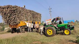 full Sugarcane Load  / heavy loaded trolley👍