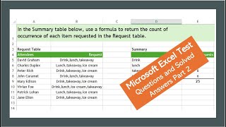 Microsoft Excel Test Questions and Solved Answers - Excel Interviews Part 2