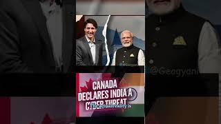 Canada labels India a 'cyber adversary' in new security reports #canada #india #studyiq #shorts