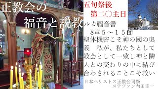 正教会の福音と説教　第二〇主日　神の国の奥義とは聖体機密のこと　ルカ8章5～15節　私たちが教会として集まり、神と人々との共働として感謝の祭りを捧げ、皆で領聖するという生き方のうちに私たちは救いに与る