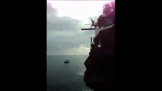 Philippines: Cliff diving at Ariels Point, Boracay.