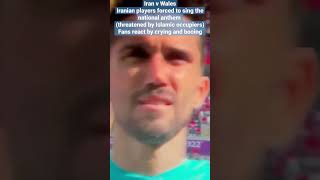 Iran players forced to sing the national anthem Fans cried #fifaworldcup2022 #news #iranprotests