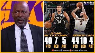 James Worthy reacts to Lakers get a HUGE win and take down the Bucks 133-129; A.D's 44 Pts