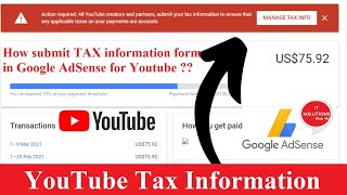 TAX information form in Google AdSense for Youtube