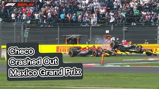 Checo Perez Crashed Out, Wheel to Wheel with Leclerc | Mexico GP 2023