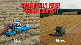 Drone Showdown Old vs. New Norfolk Combine Harvester - Evolution of Farming Tech!