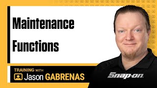 Maintenance Functions with Jason Gabrenas | Snap-on Diagnostics UK