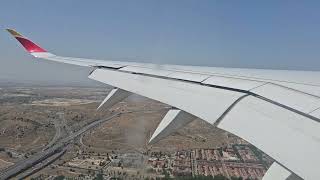 Iberia Airbus A350 landing Madrid international airport